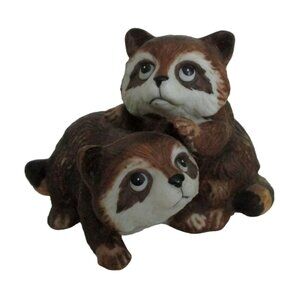 Vintage Raccoon Figurine  - Homco Home Interior - Realistic Woodland Nature